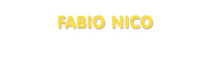 Der Vorname Fabio Nico